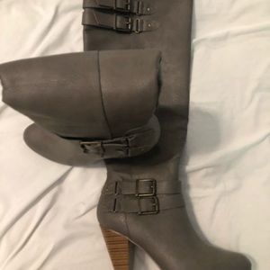Grey tall boots
